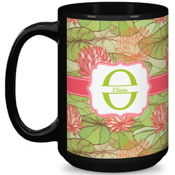 Lily Pads 15 Oz Coffee Mug - Black (Personalized)