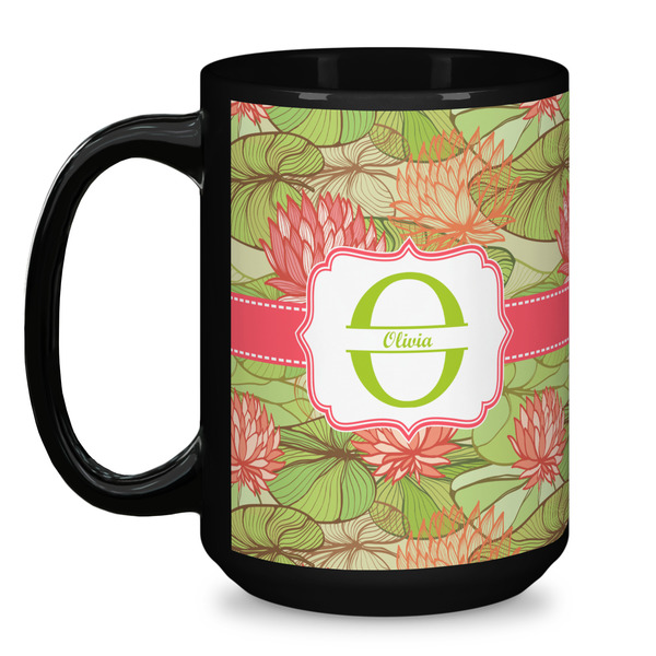 Lily Pads Coffee Mug - 15 oz - Black