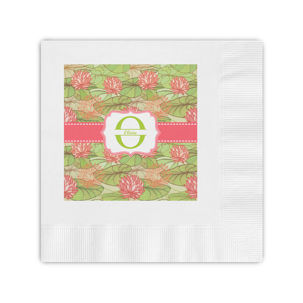 Custom Lily Pads Coined Cocktail Napkins (Personalized)