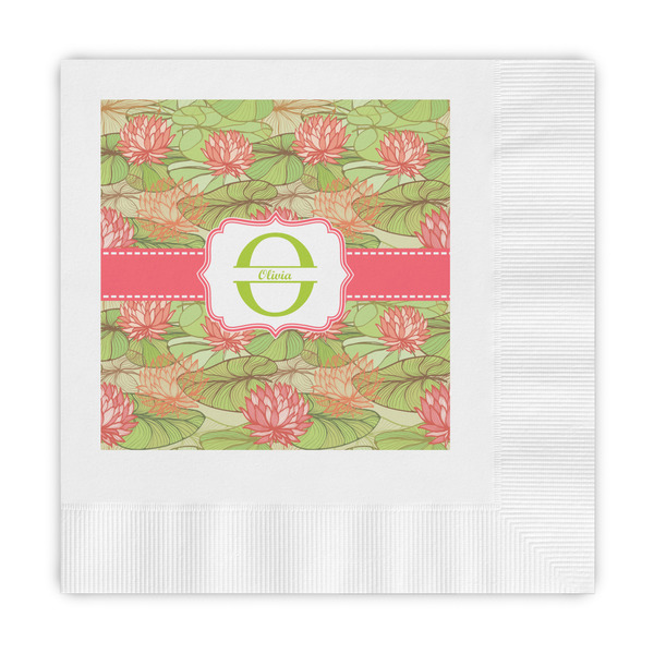 Custom Lily Pads Embossed Decorative Napkins (Personalized)