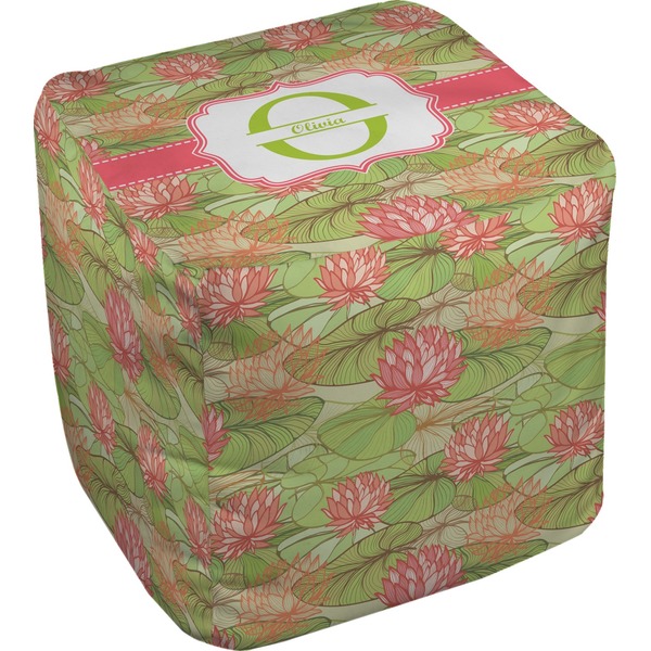 Custom Lily Pads Cube Pouf Ottoman - 13" (Personalized)