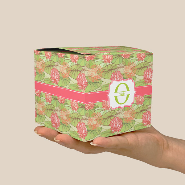 Lily Pads Cube Favor Gift Box - On Hand - Scale View