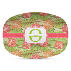 Lily Pads Plastic Platter - Microwave & Oven Safe Composite Polymer (Personalized)