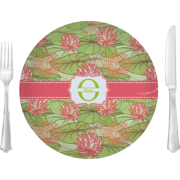 Custom Lily Pads 10" Glass Lunch / Dinner Plates - Single or Set (Personalized)