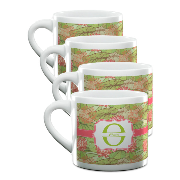 Custom Lily Pads Double Shot Espresso Cups - Set of 4 (Personalized)