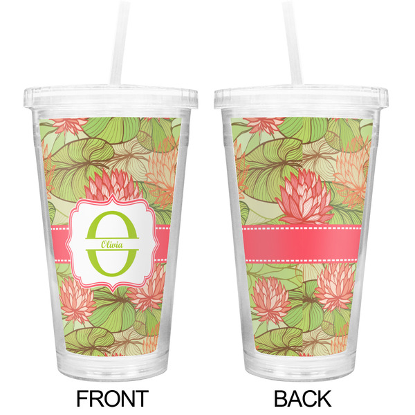 Lily Pads Double Wall Tumbler with Straw - Approval