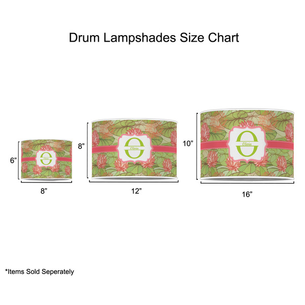 Lily Pads Drum Lampshades - Sizing Chart