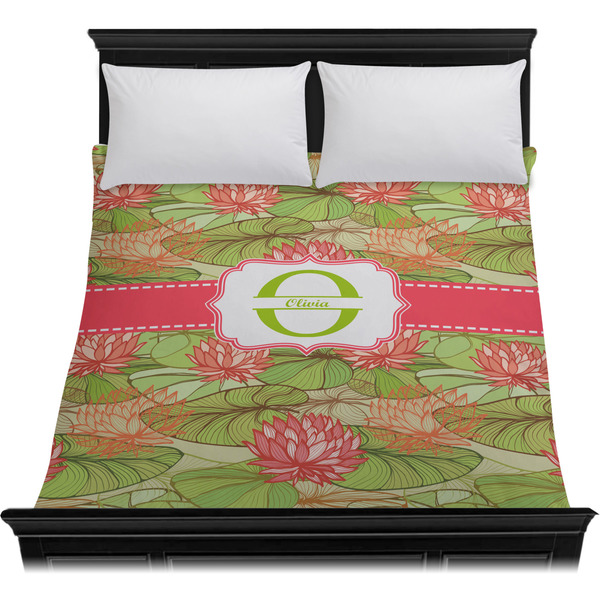 Lily Pads Duvet Cover - Queen - On Bed - No Prop
