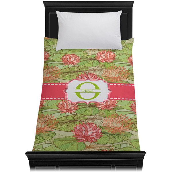 Lily Pads Duvet Cover - Twin - On Bed - No Prop
