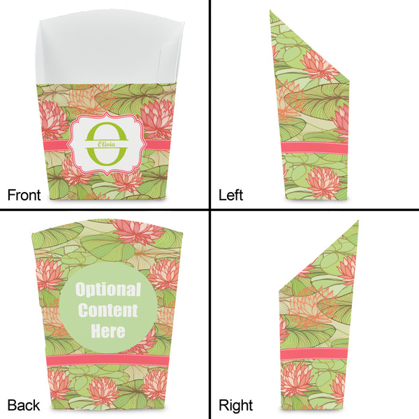 Lily Pads French Fry Favor Box - Front & Back View