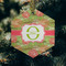 Lily Pads Frosted Glass Ornament - Hexagon (Lifestyle)