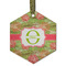 Lily Pads Flat Glass Ornament - Hexagon w/ Name and Initial