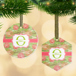 Lily Pads Flat Glass Ornament w/ Name and Initial