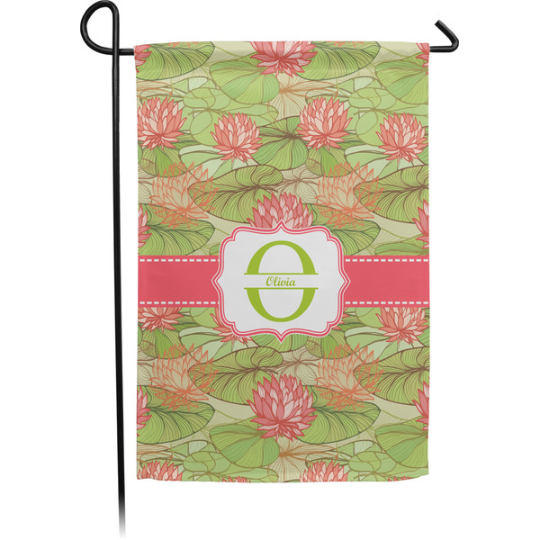 Custom Lily Pads Small Garden Flag - Single Sided w/ Name and Initial