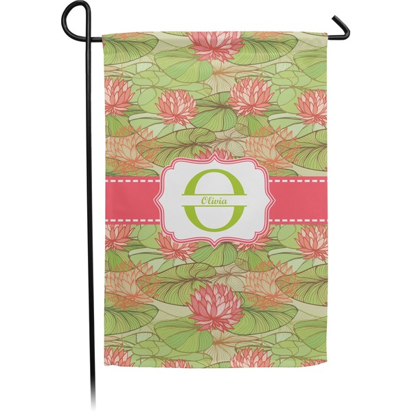 Custom Lily Pads Small Garden Flag - Double Sided w/ Name and Initial
