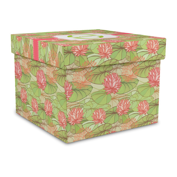 Custom Lily Pads Gift Box with Lid - Canvas Wrapped - Large (Personalized)