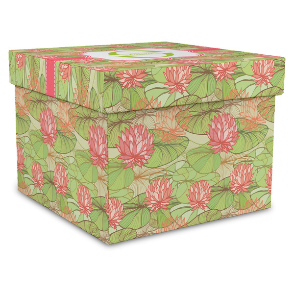 Custom Lily Pads Gift Box with Lid - Canvas Wrapped - XX-Large (Personalized)