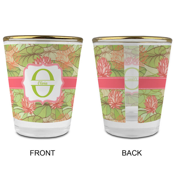 Lily Pads Glass Shot Glass - with gold rim - APPROVAL