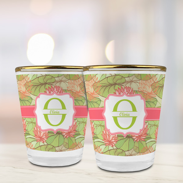 Lily Pads Glass Shot Glass - with gold rim - LIFESTYLE