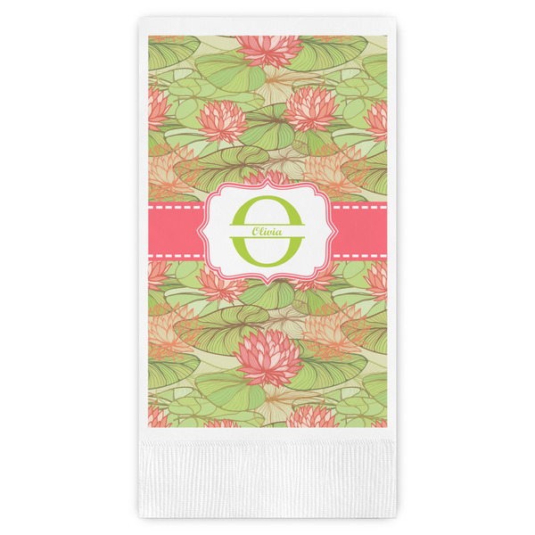Custom Lily Pads Guest Napkins - Full Color - Embossed Edge (Personalized)