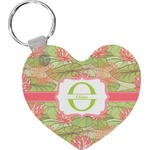 Lily Pads Heart Plastic Keychain w/ Name and Initial