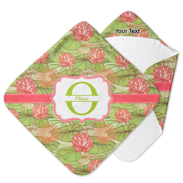 Custom Lily Pads Hooded Baby Towel (Personalized)
