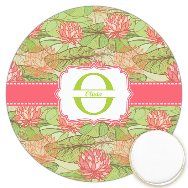 Custom Lily Pads Printed Cookie Topper - 3.25" (Personalized)