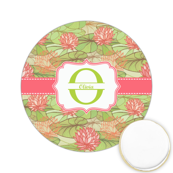 Custom Lily Pads Printed Cookie Topper - 2.15" (Personalized)
