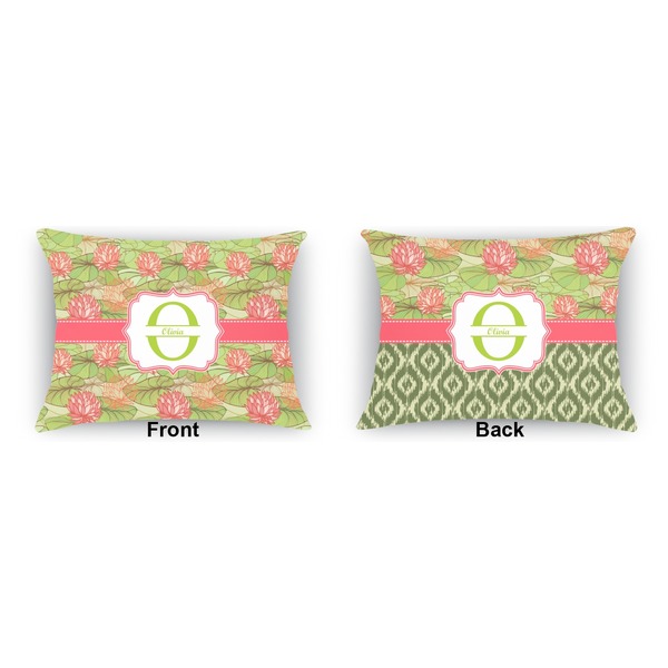 Lily Pads  Indoor Rectangular Burlap Pillow (Front and Back)