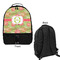 Lily Pads Large Backpack - Black - Front & Back View