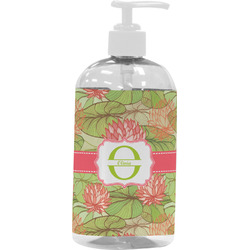 Lily Pads Plastic Soap / Lotion Dispenser (16 oz - Large - White) (Personalized)