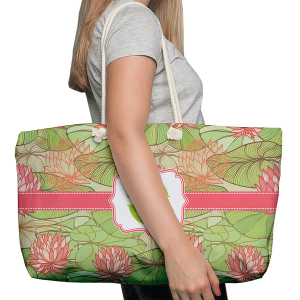 Lily Pads Large Rope Tote Bag - In Context View