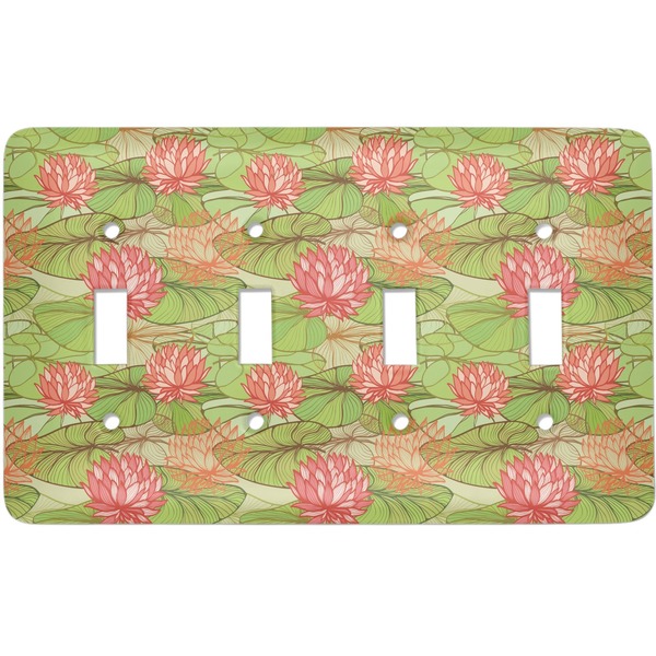 Custom Lily Pads Light Switch Cover (4 Toggle Plate)