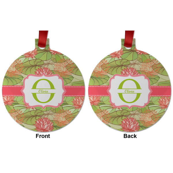 Lily Pads Metal Ball Ornament - Front and Back
