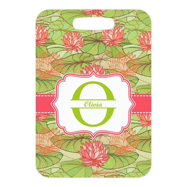 Lily Pads Metal Luggage Tag - Front Without Strap