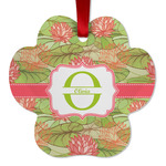 Lily Pads Metal Paw Ornament - Double Sided w/ Name and Initial