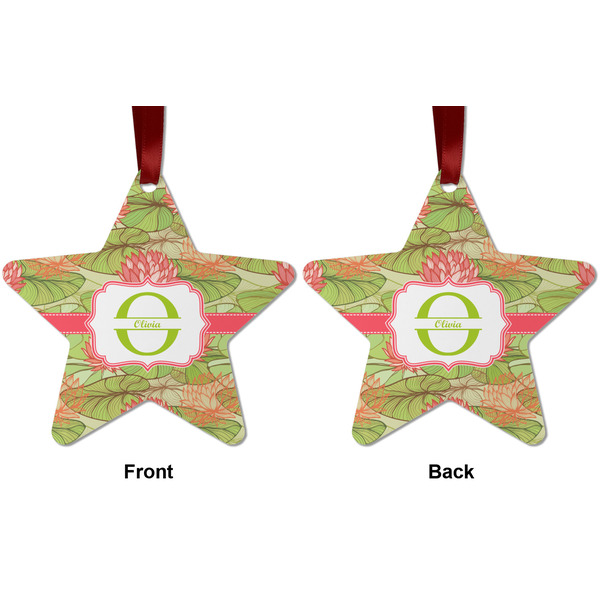 Lily Pads Metal Star Ornament - Front and Back