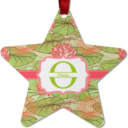 Lily Pads Metal Star Ornament - Double Sided w/ Name and Initial