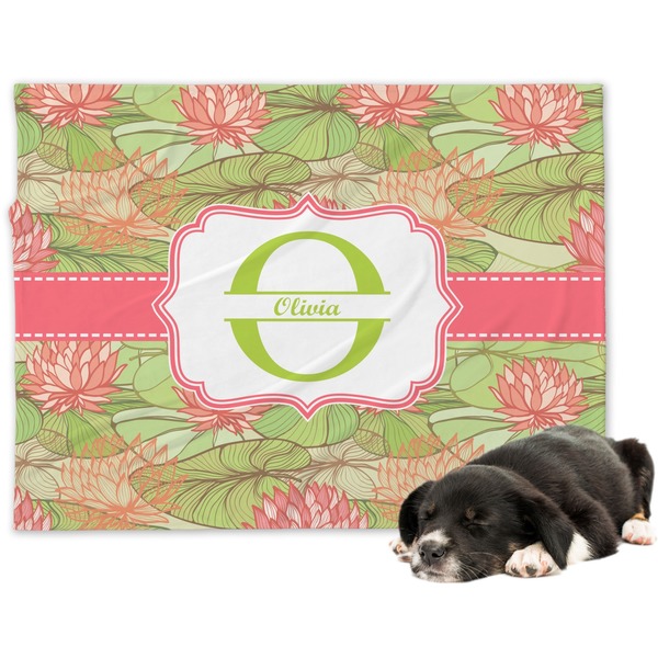 Custom Lily Pads Dog Blanket - Large (Personalized)