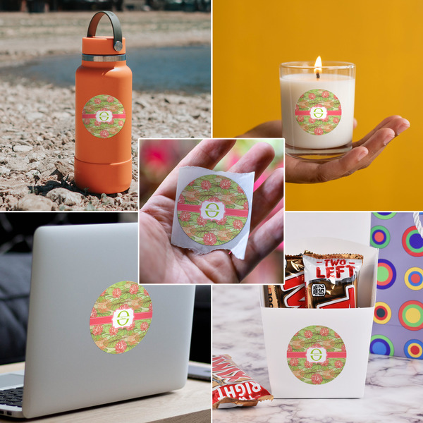 Lily Pads Multipurpose Round Labels - In Context