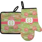 Lily Pads Oven Mitt & Pot Holder Set w/ Name and Initial