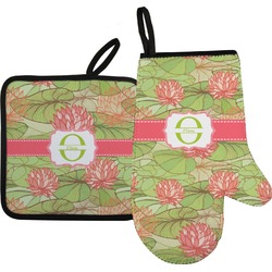 Lily Pads Oven Mitt & Pot Holder Set w/ Name and Initial