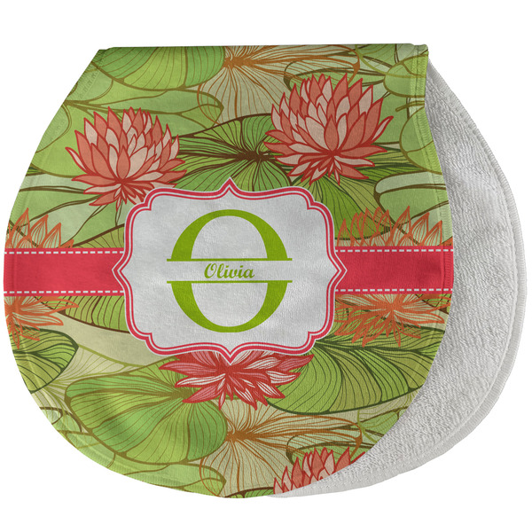 Custom Lily Pads Burp Pad - Velour w/ Name and Initial