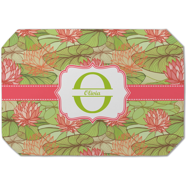 Custom Lily Pads Dining Table Mat - Octagon (Single-Sided) w/ Name and Initial