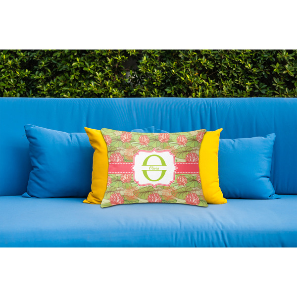 Lily Pads Outdoor Throw Pillow  - LIFESTYLE (Rectangular - 20x14)