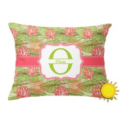Lily Pads Outdoor Throw Pillow (Rectangular) (Personalized)