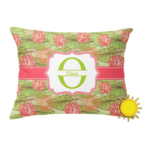 Custom Lily Pads Outdoor Throw Pillow (Rectangular) (Personalized)