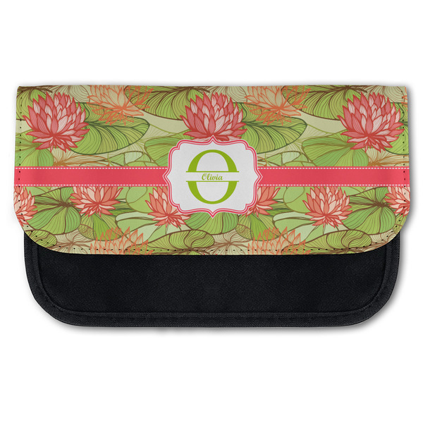 Custom Lily Pads Canvas Pencil Case w/ Name and Initial