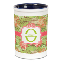 Lily Pads Ceramic Pencil Holders - Blue