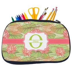 Lily Pads Neoprene Pencil Case - Medium w/ Name and Initial